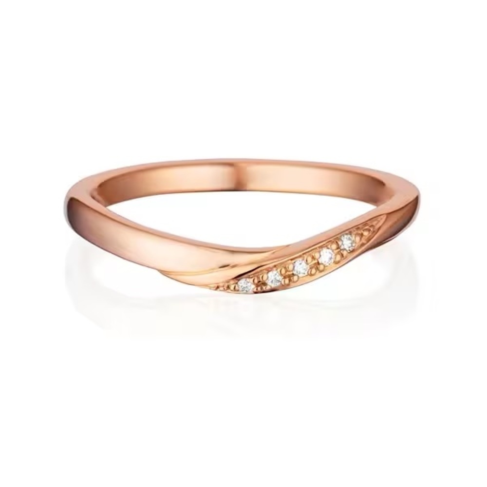 K10 Pink Gold Ring with Diamonds 4°C